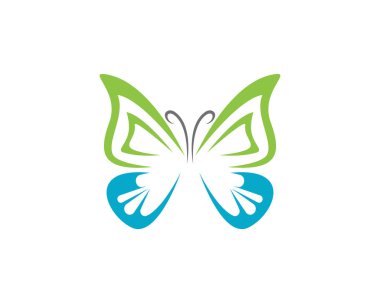 Kelebek kavramsal basit ve renkli simge. logo. vektör çizim