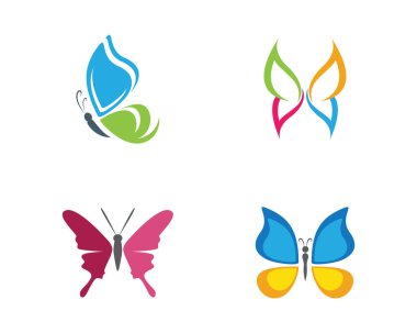 Kelebek kavramsal basit ve renkli simge. logo. vektör çizim