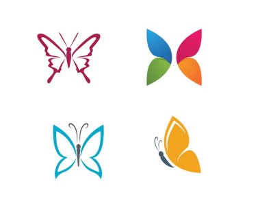 Kelebek kavramsal basit ve renkli simge. logo. vektör çizim