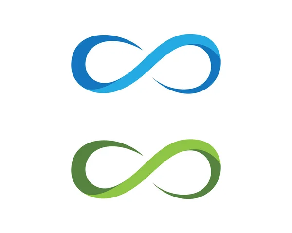 Infinito línea de la naturaleza vector logotipo y plantilla — Vector de stock