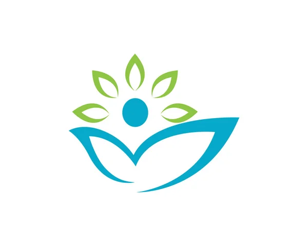 Levél zöld természet logó és szimbólumok sablon — Stock Vector