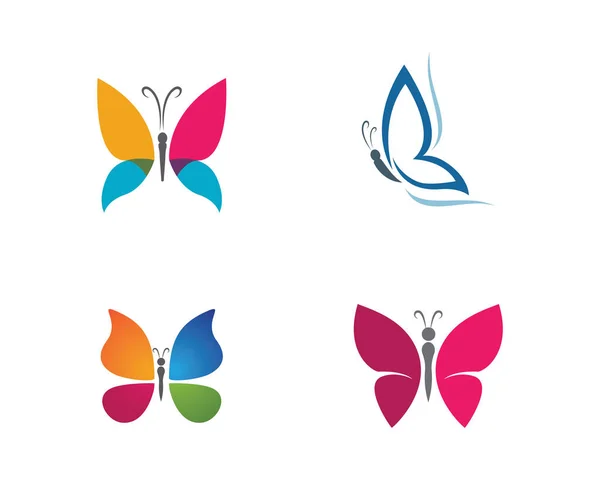 Borboleta conceitual simples, ícone colorido. Logotipo. Ilustração vetorial — Vetor de Stock