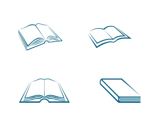 Buch lesen Menschen Bildung Logos — Stockvektor