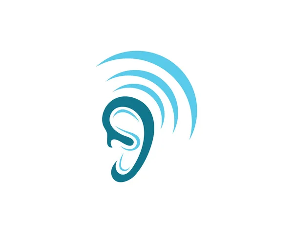Oído logotipo símbolo de salud y vector de plantilla — Archivo Imágenes Vectoriales