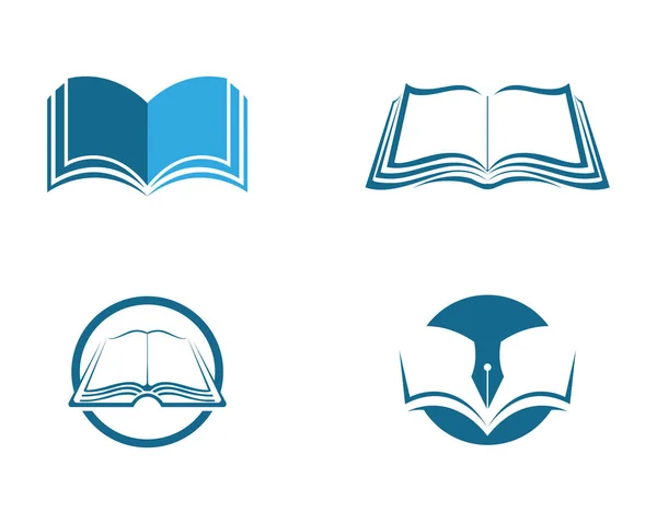 Book reading people education logos — Stock Vector