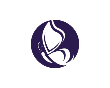 Kelebek kavramsal basit ve renkli simge. logo. vektör çizim