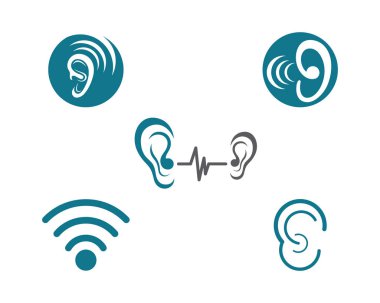 kulak logo sağlık sembol ve şablon vektör