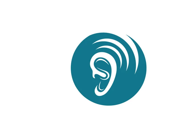 Ohr-Logo Gesundheitssymbol und Vorlagenvektor — Stockvektor