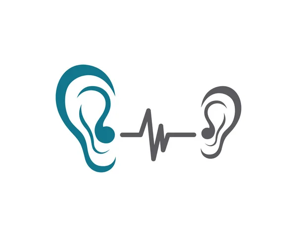 Ear logo health symbol and template vector — Stock Vector