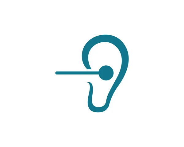 Oído logotipo símbolo de salud y vector de plantilla — Vector de stock
