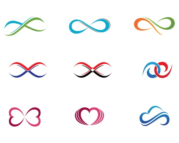 Infinity logo en symbolen sjabloon — Stockvector