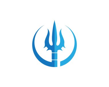 Sihirli trident logo sembol ve şablon