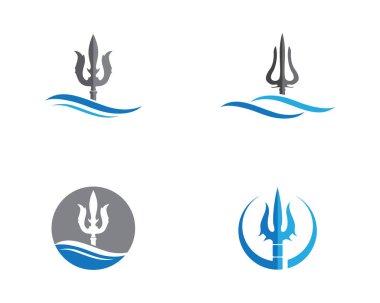 Sihirli trident logo sembol ve şablon