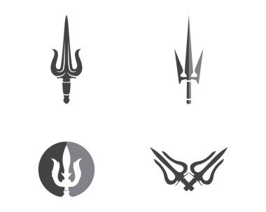 Sihirli trident logo sembol ve şablon
