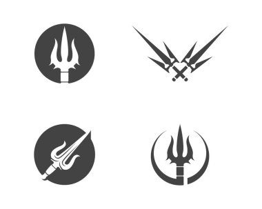 Sihirli trident logo sembol ve şablon