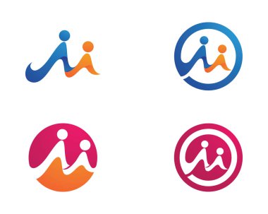 M harfi logo ve sembolleri vektör şablonu