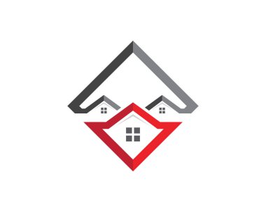 Emlak ve ev binaları logo simgeleri şablonu