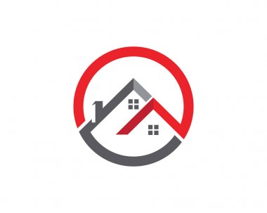 Emlak ve ev binaları logo simgeleri şablonu