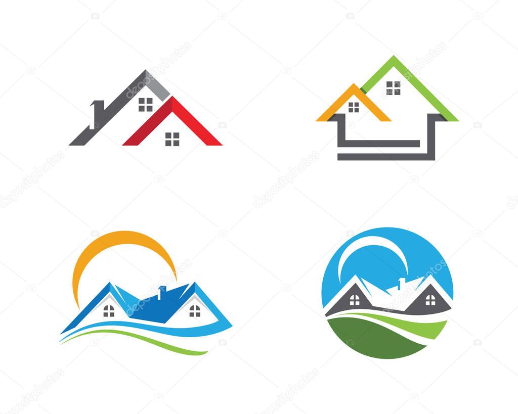 Real estate and home buildings logo icons template