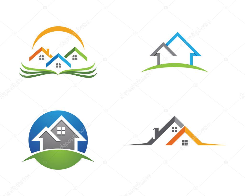 Real estate and home buildings logo icons template