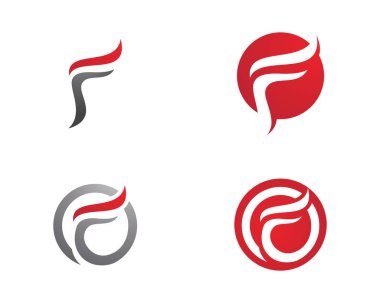 Hızlı çizgi F harf logo 