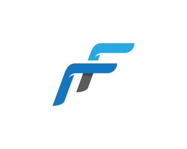 Hızlı çizgi F harf logo 