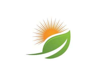 Yaprak yeşil doğa logo ve sembolleri şablonu