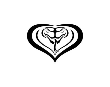 Kobra logo şablonu dizaynı bir üçgende. Vektör illüstrasyonu.