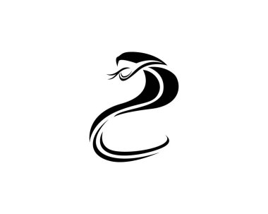Kobra logo şablonu dizaynı bir üçgende. Vektör illüstrasyonu.