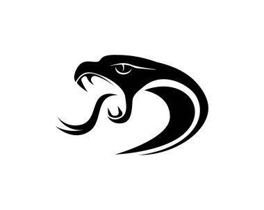 Kobra logo şablonu dizaynı bir üçgende. Vektör illüstrasyonu.