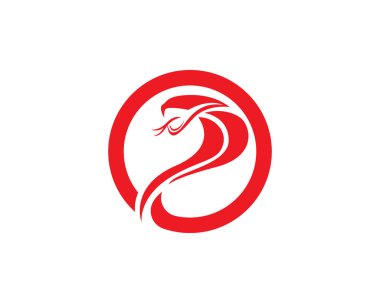 Kobra logo şablonu dizaynı bir üçgende. Vektör illüstrasyonu.