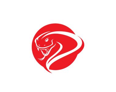 Kobra logo şablonu dizaynı bir üçgende. Vektör illüstrasyonu.