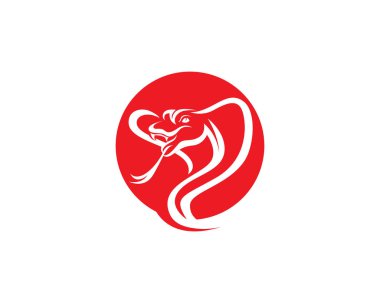 Kobra logo şablonu dizaynı bir üçgende. Vektör illüstrasyonu.