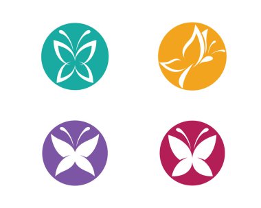 Kelebek kavramsal basit ve renkli simge. logo. vektör çizim