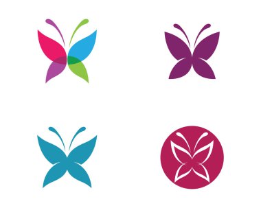 Kelebek kavramsal basit ve renkli simge. logo. vektör çizim