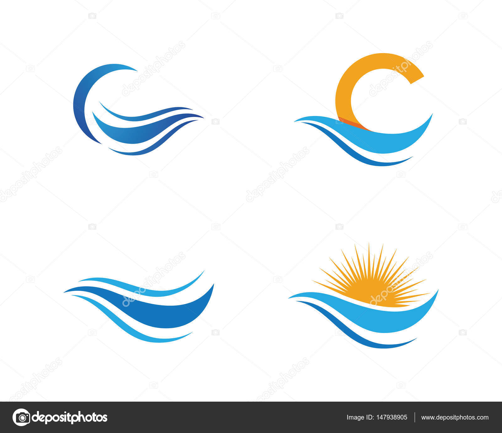 Mar ola agua playa logotipo y símbolos Vector de stock por ©elaelo ...
