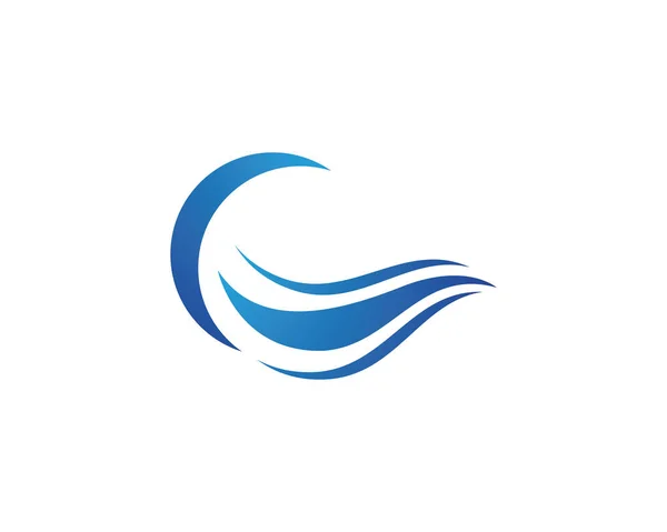 Oceano onda água praia logotipo e símbolos — Vetor de Stock