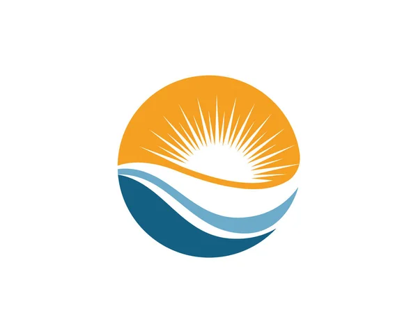 Ocean wave νερό παραλία λογότυπο και σύμβολα — Διανυσματικό Αρχείο