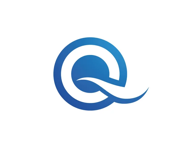 Q-літери хвилі Шаблон логотипу — стоковий вектор
