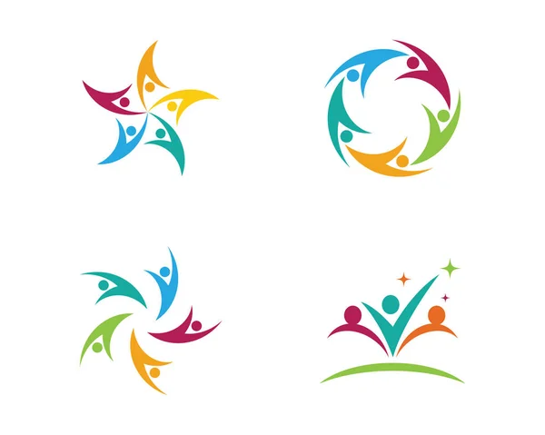 Логотип и символы успеха сообщества — стоковый вектор