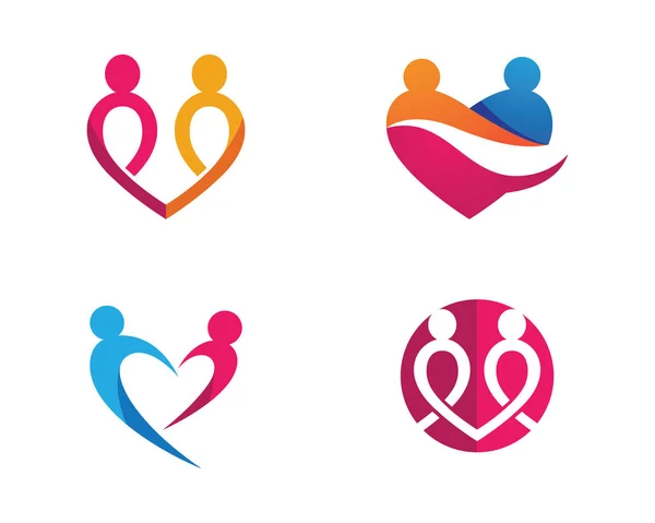 Logo et modèle de famille de soins de santé — Image vectorielle