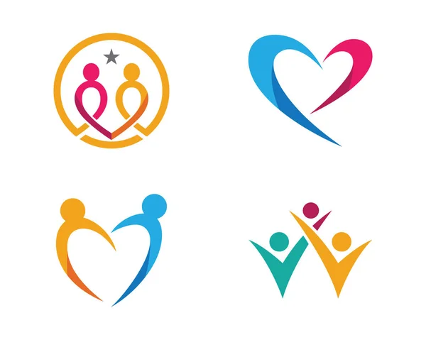 Logo e modello della famiglia sanitaria — Vettoriale Stock