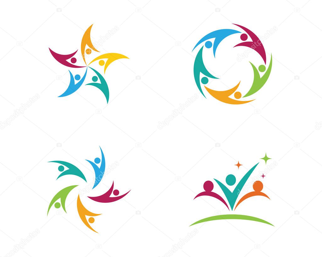 Community people success logo and symbols