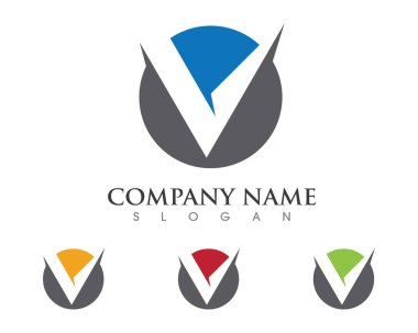 V harfi logo işaret ve sembolleri şablon simgeler
