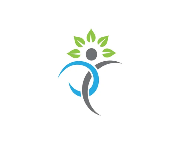 Logotipo de negocio de salud y éxito de árbol — Vector de stock
