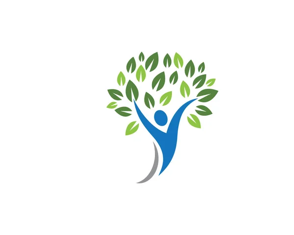 Logotipo de negocio de salud y éxito de árbol — Vector de stock