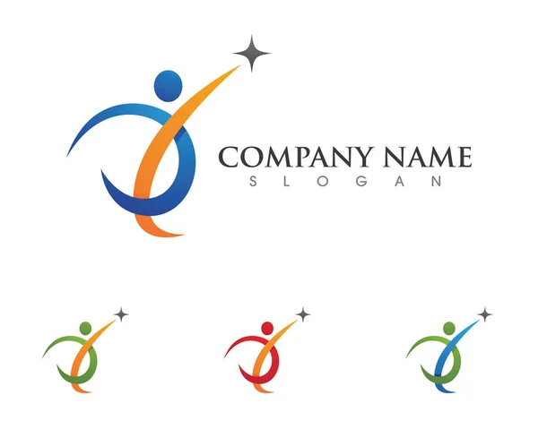Logotyp och mall framgångsrika människor business vektor — Stock vektor