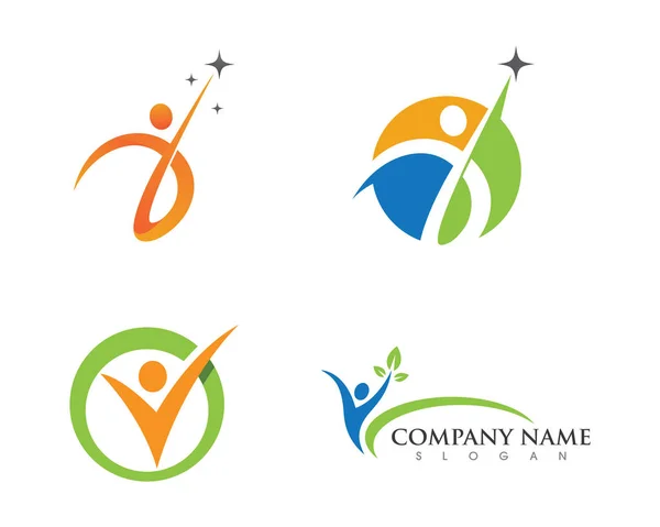 Logo and template successful people business vector — Stock Vector