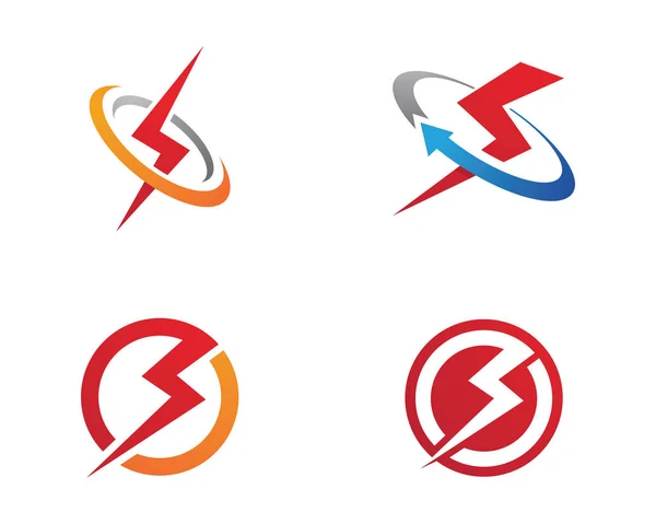 Flash lighting logo and symbols template — Stock Vector
