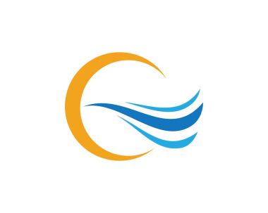 Su dalgası logo şablonu